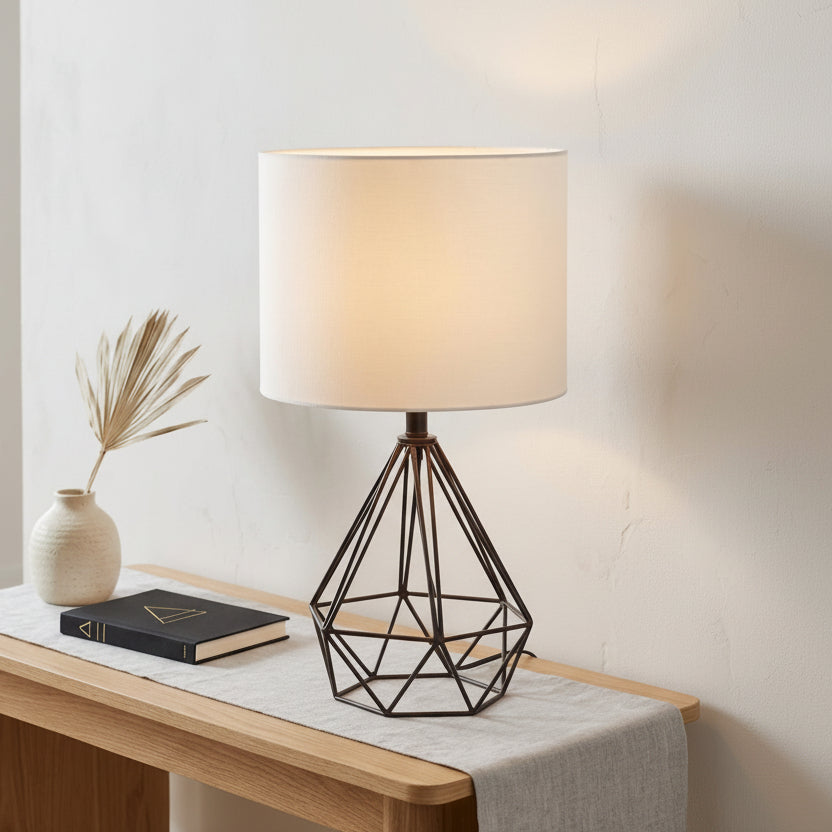 Skara – Modern Table Lamp with Geometric Diamond Base
