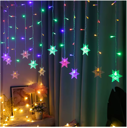 Frost – LED-Ljusridå med Snöflingor (Jul- & Festdekoration)