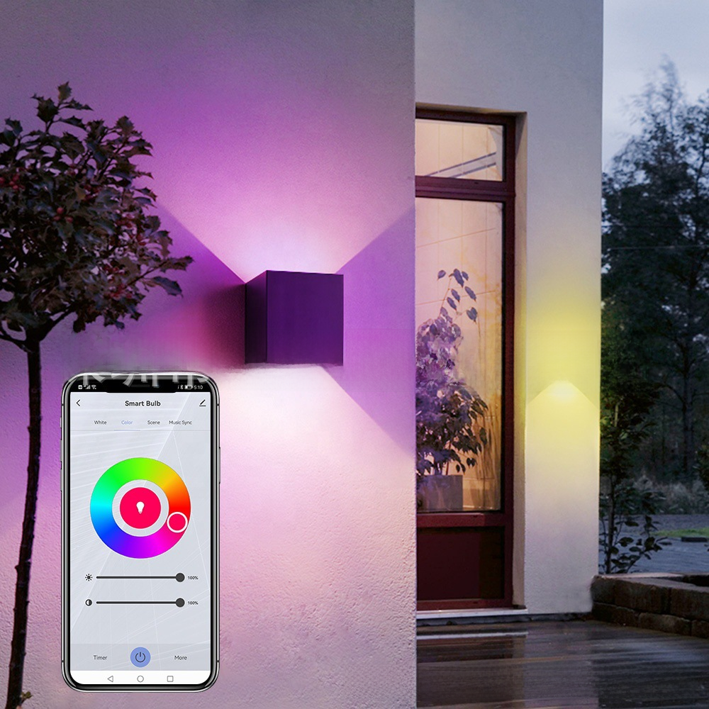 Nordic Shield – Smart väderbeständig LED-vägglampa (RGB)