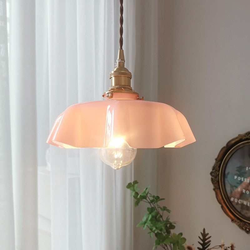 Paris – Retro Pendellampa i Opalglas & Mässing