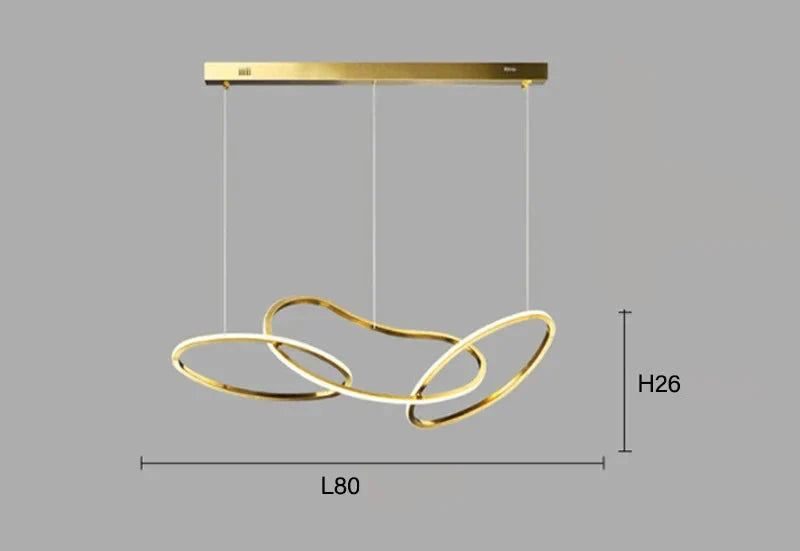 Dubai – Skulptural LED-pendellampa i Guld & Rostfritt Stål