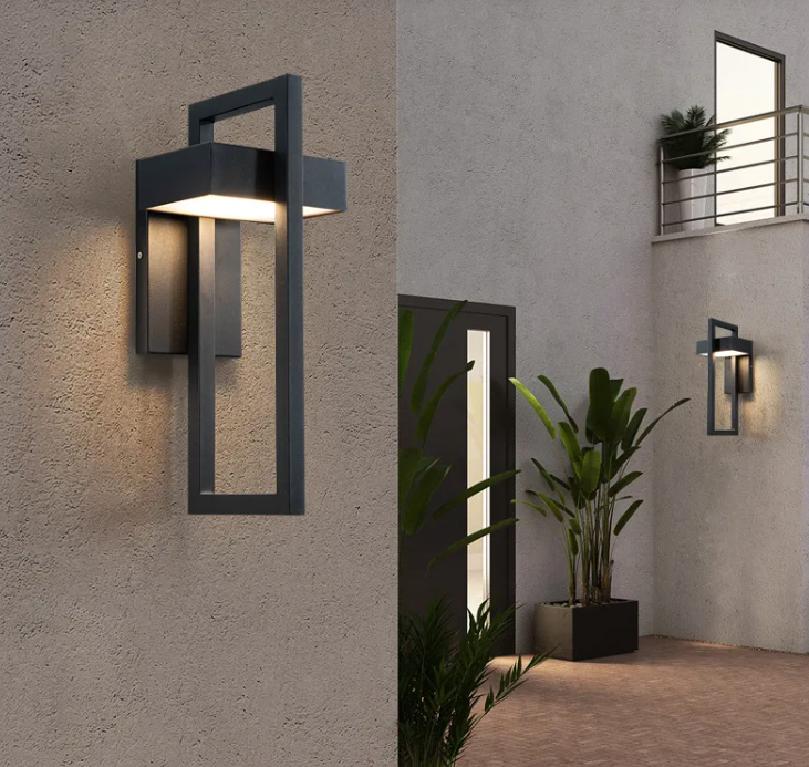 Frame – modern geometric outdoor wall light in stainless steel