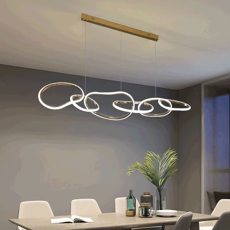 Dubai – Skulptural LED-pendellampa i Guld & Rostfritt Stål