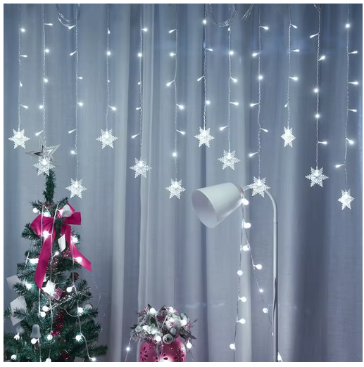 Frost – LED-Ljusridå med Snöflingor (Jul- & Festdekoration)