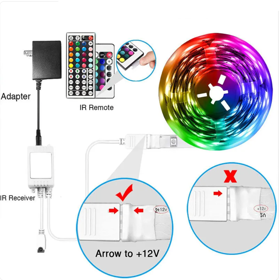 Vegas – Smart Bluetooth RGB LED Strip with 44-Key Remote Control