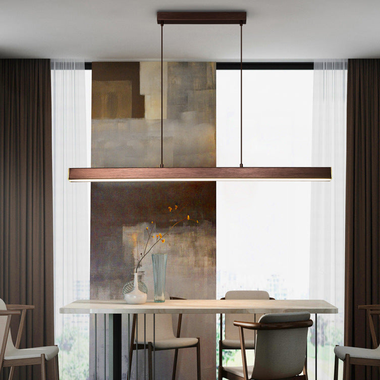 Helsingfors – Copper & Wood Finish Linear Pendant Light