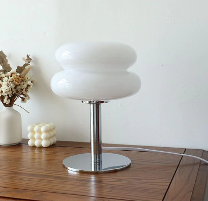 Erna – Modern "Macaron" Bordslampa i Glas & Krom