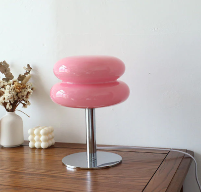Erna – Modern "Macaron" Bordslampa i Glas & Krom