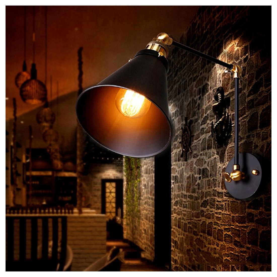 Brooklyn – Industriell Retro Vägglampa med Justerbar Ledarm