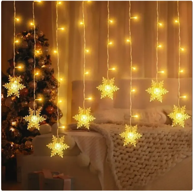 Frost – LED-Ljusridå med Snöflingor (Jul- & Festdekoration)