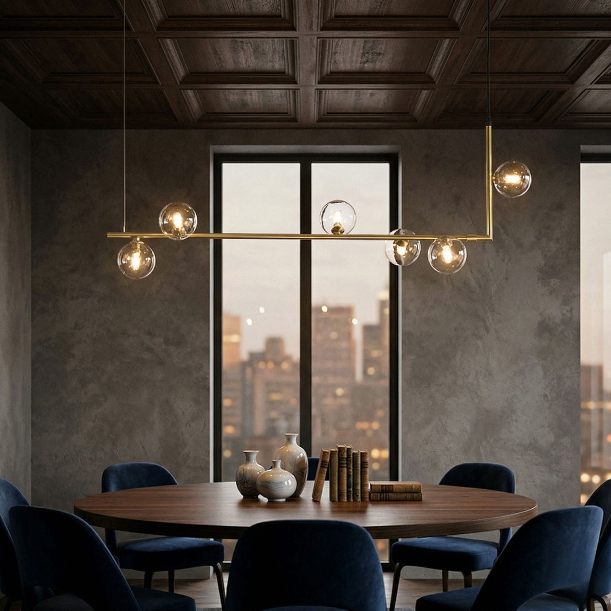 Milano – Modern Linear Pendant Lamp with Glass Shades