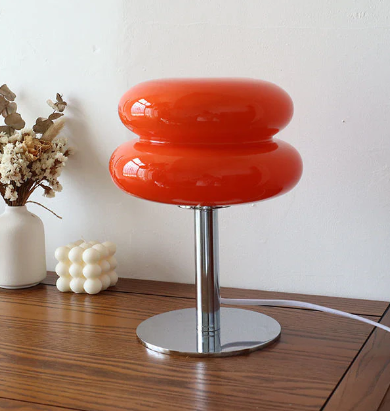 Erna – Modern "Macaron" Bordslampa i Glas & Krom